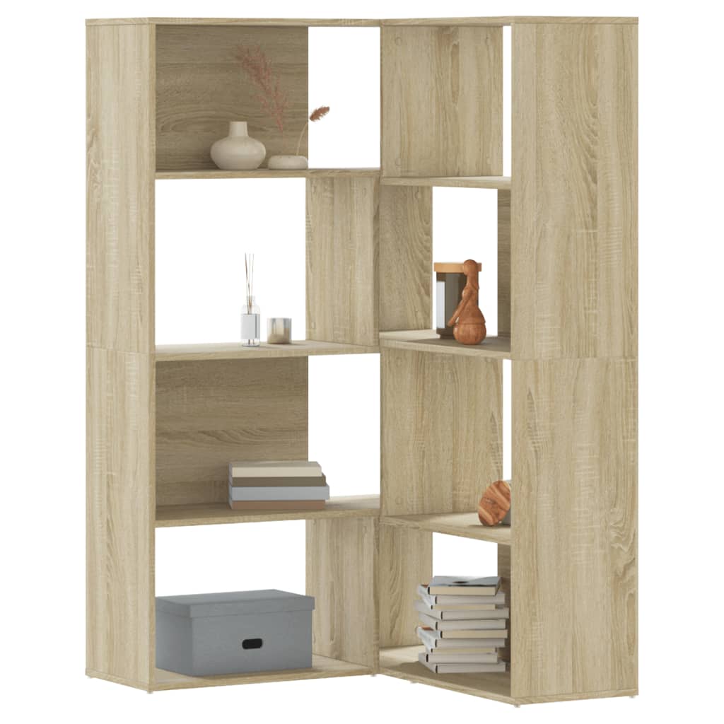 Boekenkast 4-Laags Hoek 85X85X140 Cm Bewerkt Hout Kleur