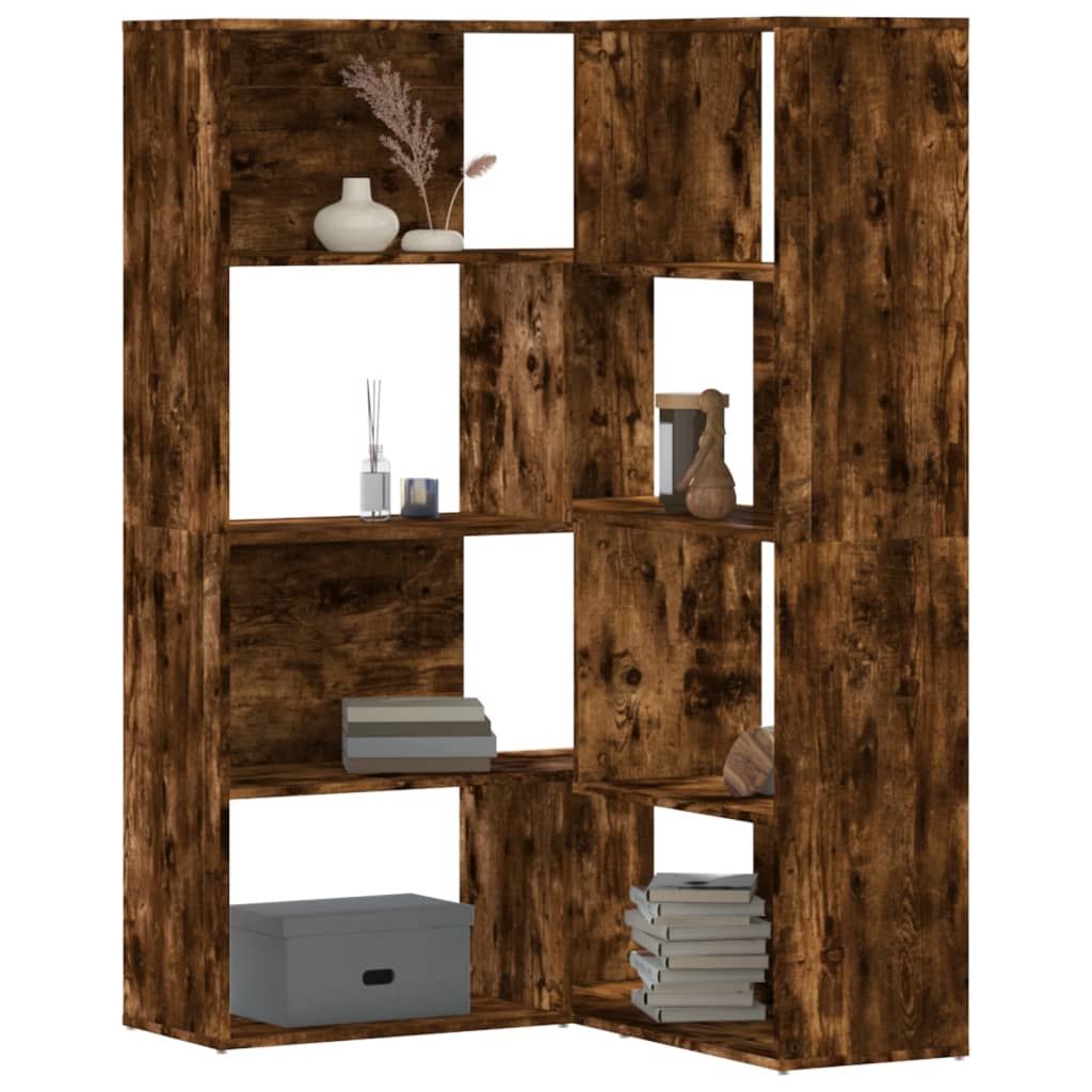 Boekenkast 4-Laags Hoek 85X85X140 Cm Bewerkt Hout Kleur