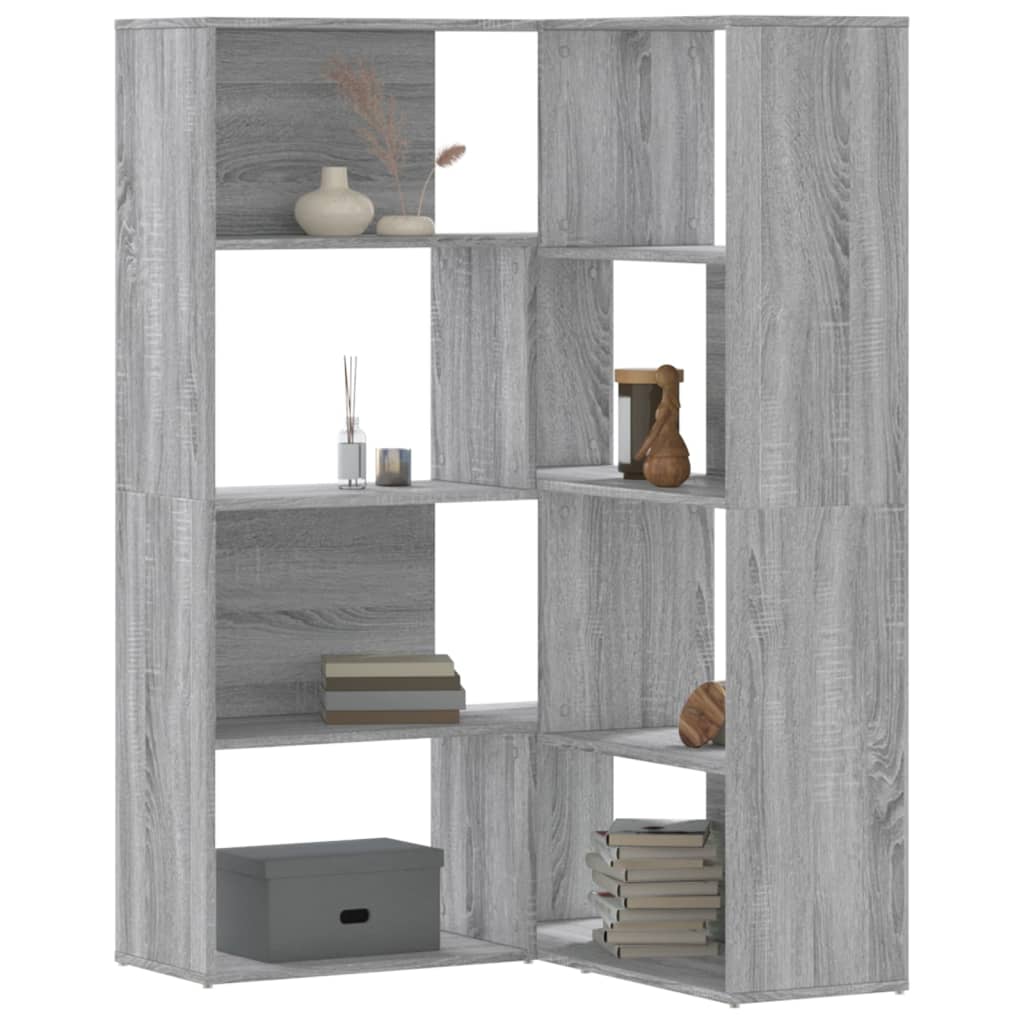 Boekenkast 4-Laags Hoek 85X85X140 Cm Bewerkt Hout Kleur