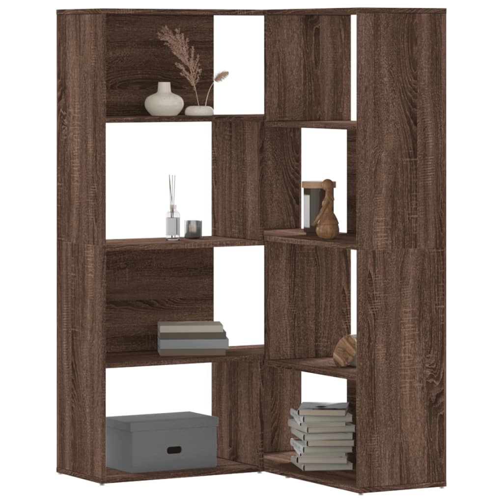 Boekenkast 4-Laags Hoek 85X85X140 Cm Bewerkt Hout Kleur