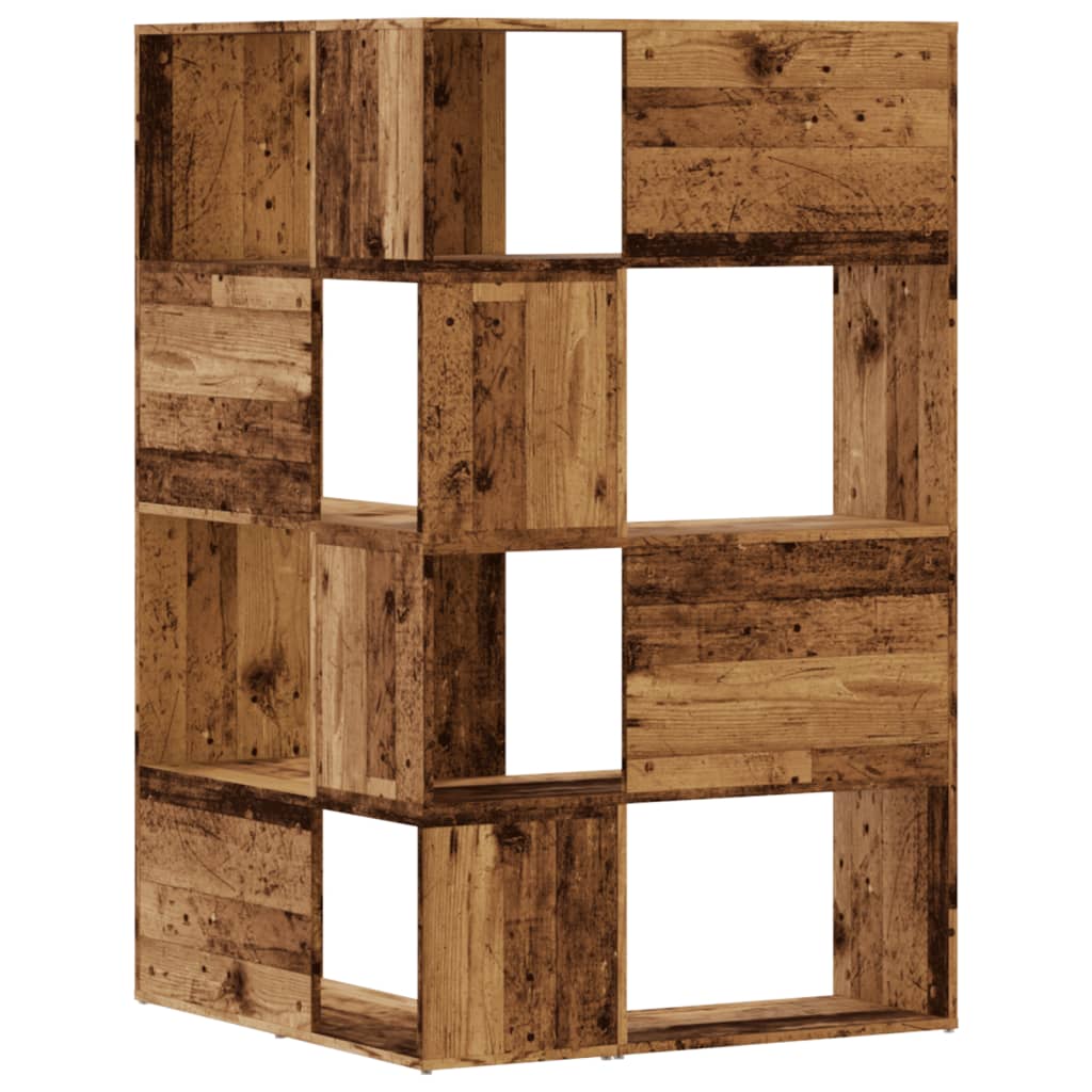 Boekenkast 4-Laags Hoek 85X85X140 Cm Bewerkt Hout Kleur