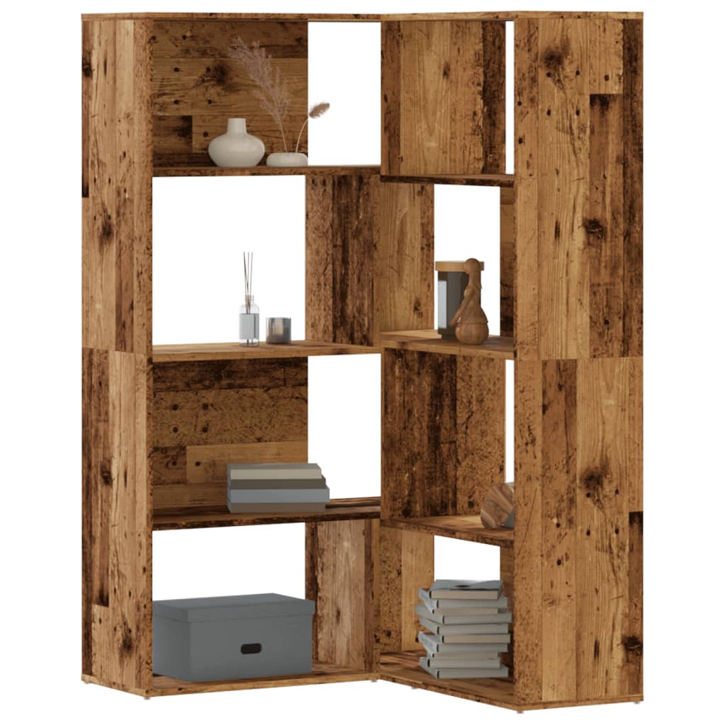 Boekenkast 4-Laags Hoek 85X85X140 Cm Bewerkt Hout Kleur