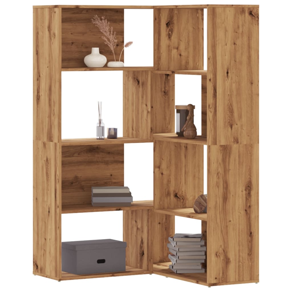 Boekenkast 4-Laags Hoek 85X85X140 Cm Bewerkt Hout Kleur