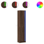 Hoge Kast Met Led 41,5X32,5X200 Cm Bewerkt Hout Bruin Eiken
