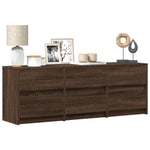 Tv-Meubel Met Led 180X34X50 Cm Bewerkt Hout