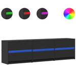 Tv-Meubel Met Led 180X34X50 Cm Bewerkt Hout