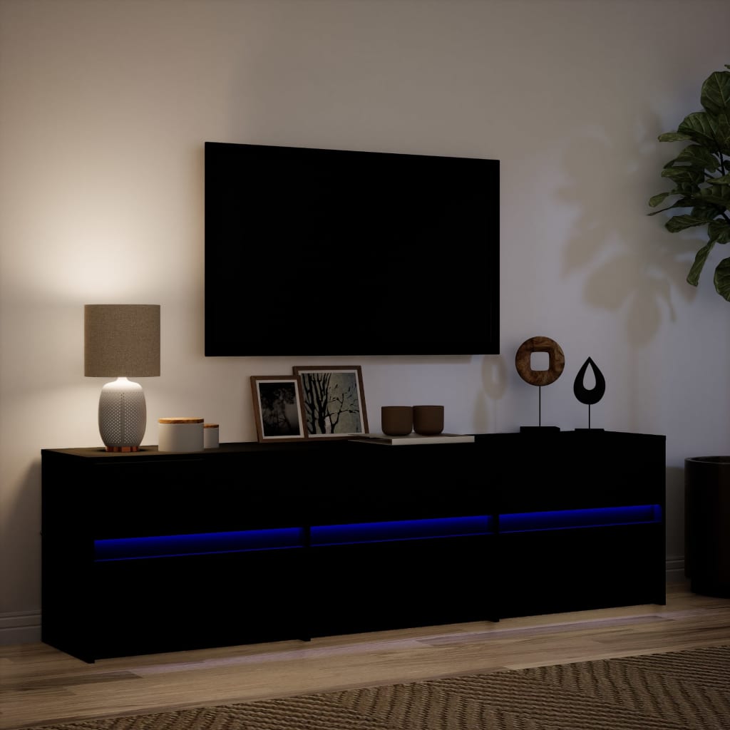 Tv-Meubel Met Led 180X34X50 Cm Bewerkt Hout