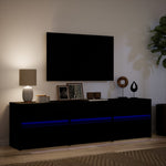 Tv-Meubel Met Led 180X34X50 Cm Bewerkt Hout