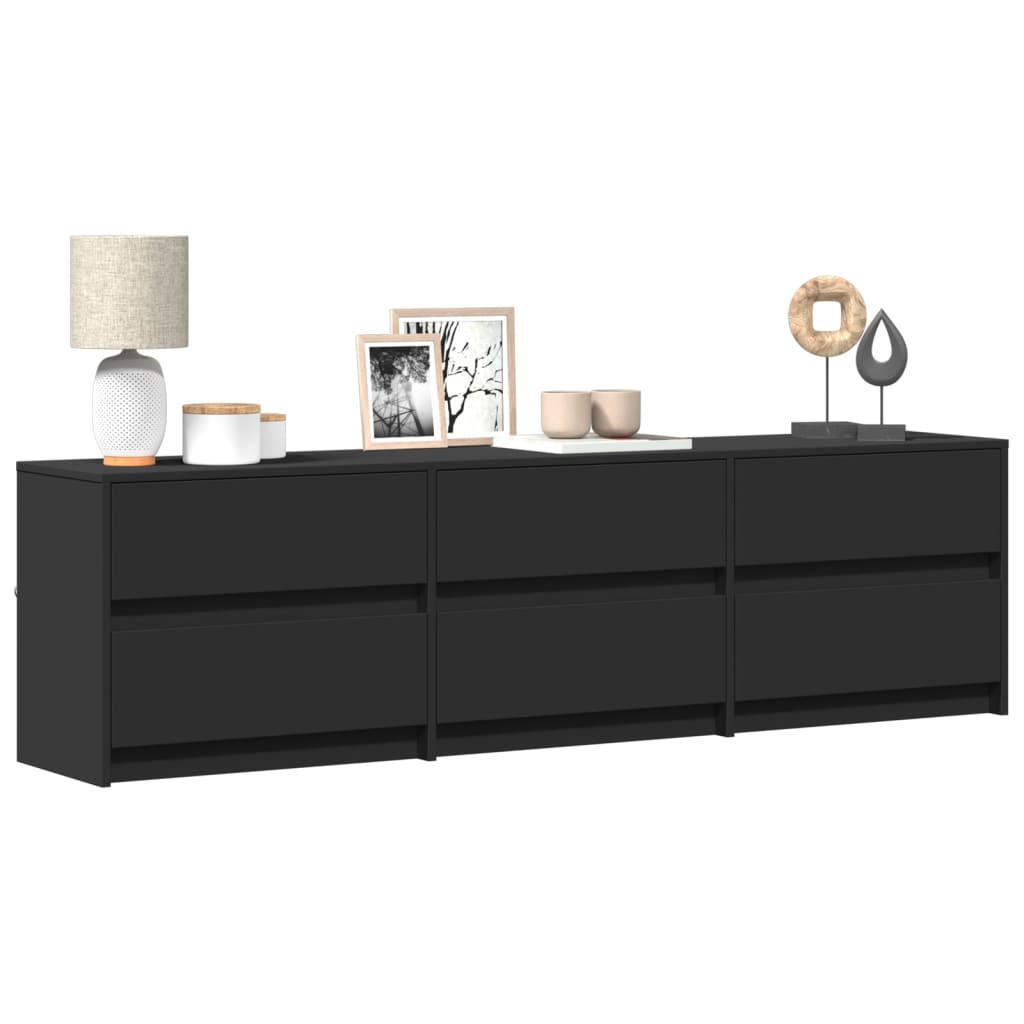 Tv-Meubel Met Led 180X34X50 Cm Bewerkt Hout