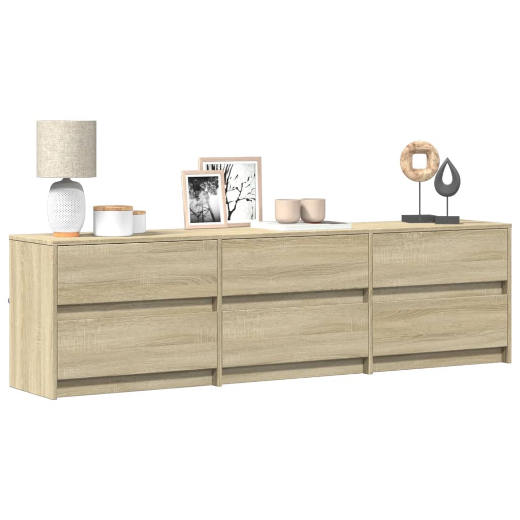 Tv-Meubel Met Led 180X34X50 Cm Bewerkt Hout
