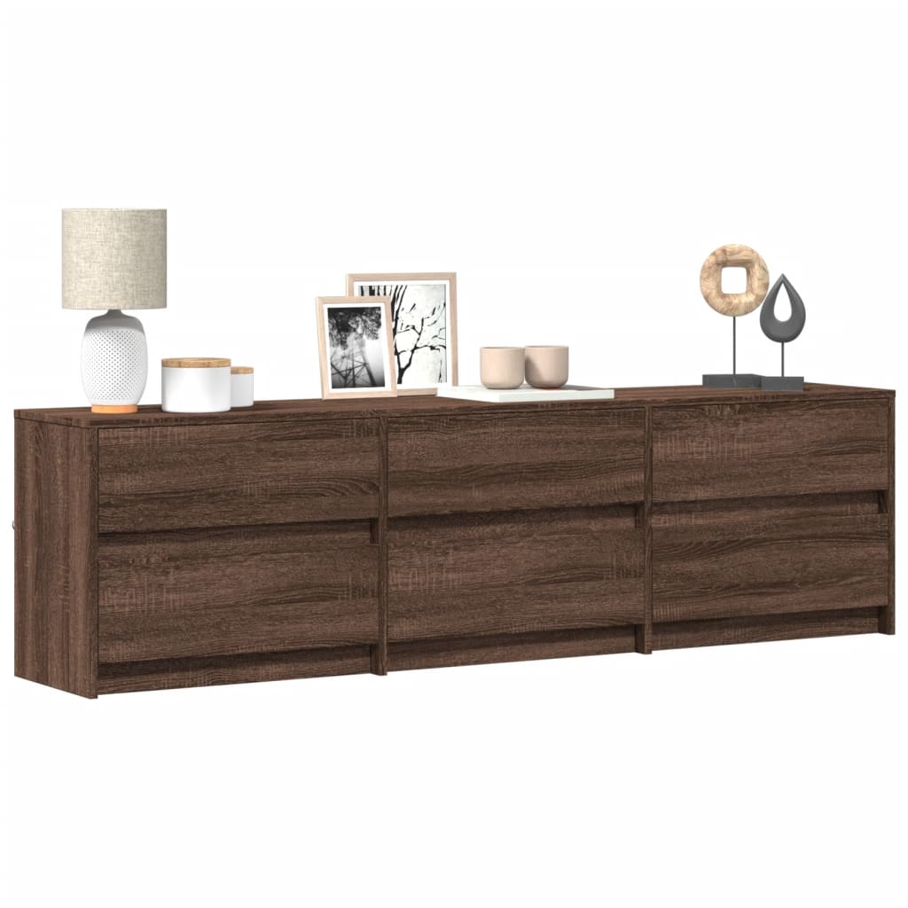 Tv-Meubel Met Led 180X34X50 Cm Bewerkt Hout