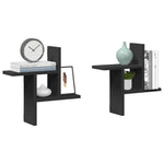 Wandschappen 2 St Bewerkt Hout Kleurig