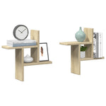 Wandschappen 2 St Bewerkt Hout Kleurig