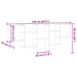Wandschap 159X18X66 Cm Bewerkt Hout