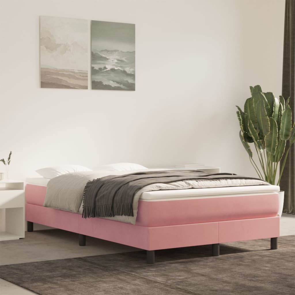 Pocketveringmatras 90X190X20 Cm Fluweel Roze