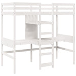 Hoogslaper Met Bureau En Schappen Grenenhout 90X200Cm