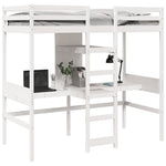 Hoogslaper Met Bureau En Schappen Grenenhout 90X200Cm