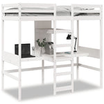 Hoogslaper Met Bureau En Schappen Grenenhout 90X200Cm