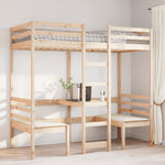 Hoogslaper Met Bureau En Stoelen Massief Grenenhout 90X200Cm
