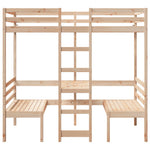 Hoogslaper Met Bureau En Stoelen Massief Grenenhout 90X200Cm