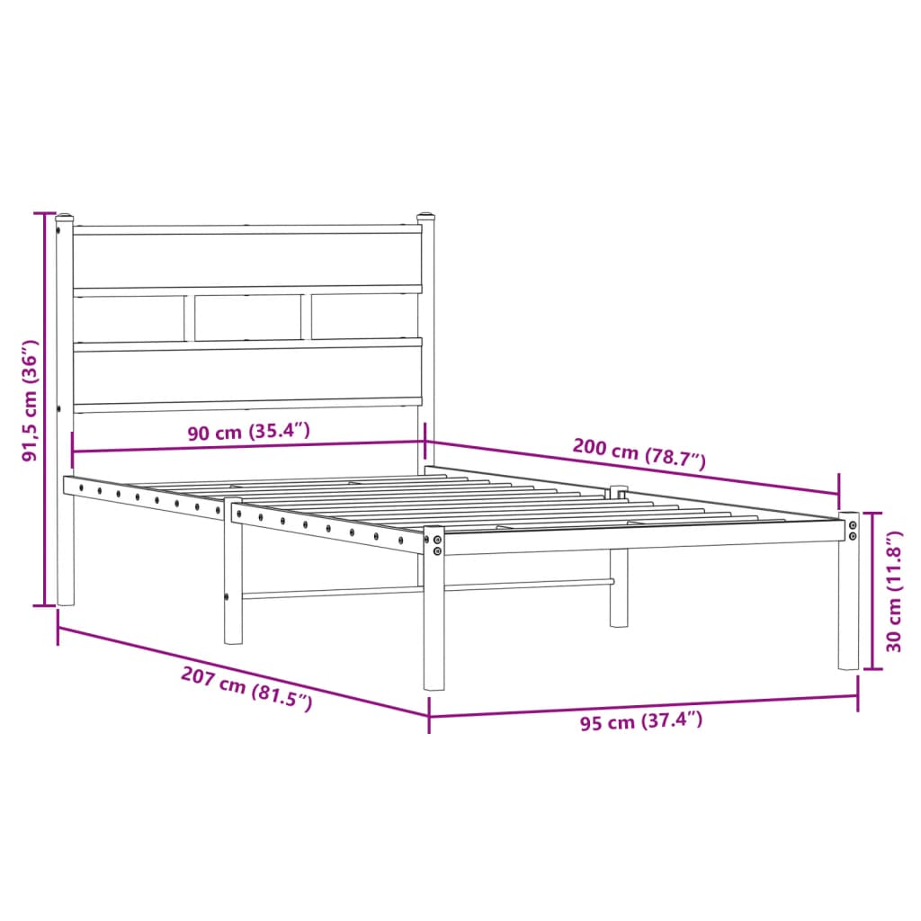 Bedframe Zonder Matras Metaal Kleurig