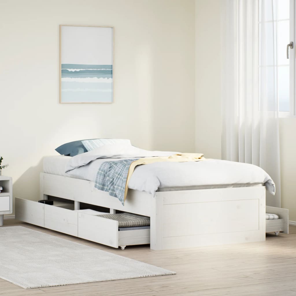 Bedframe Zonder Matras Met Lades Grenenhout