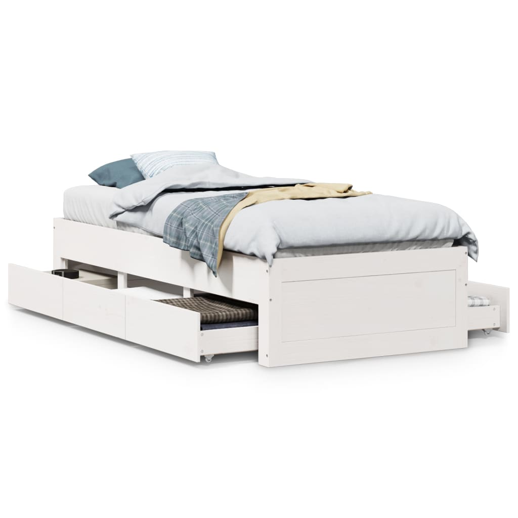 Bedframe Zonder Matras Met Lades Grenenhout