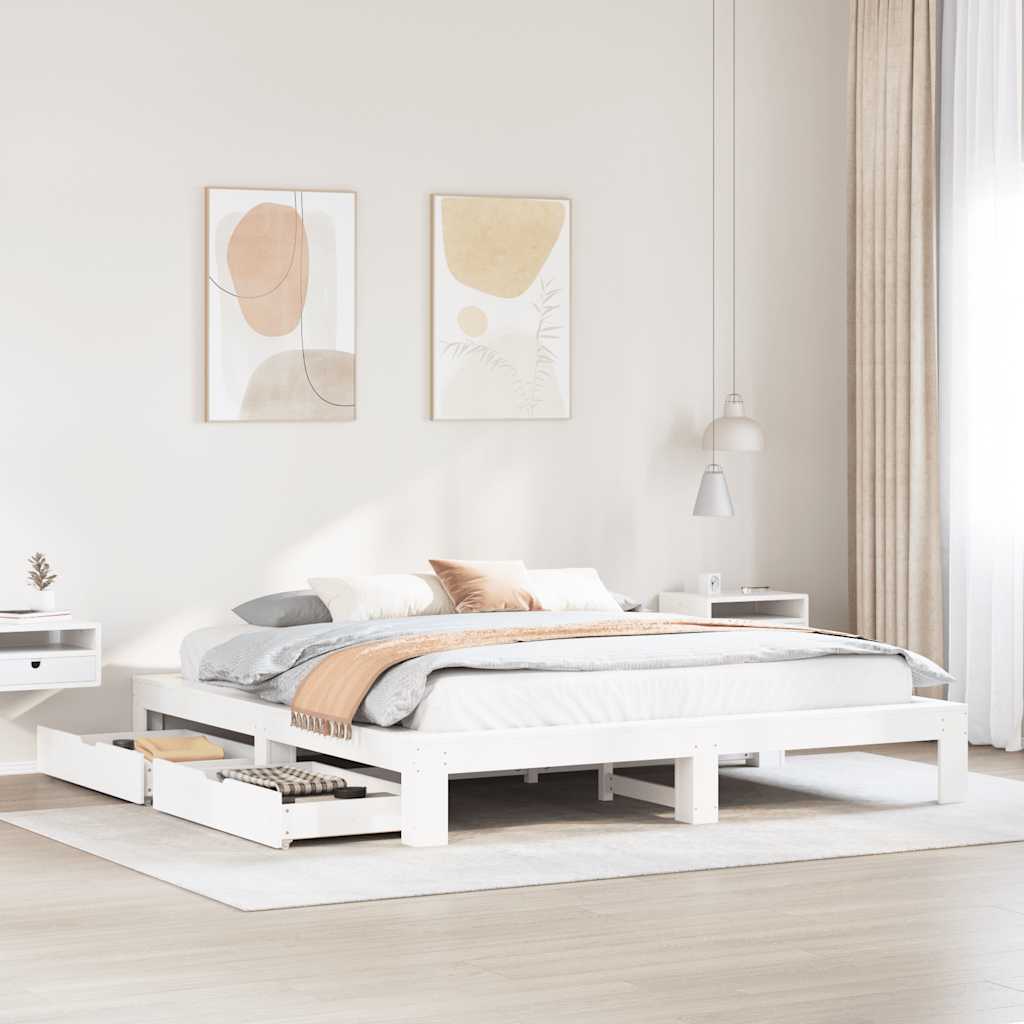 Bedframe Zonder Matras Massief Grenenhout