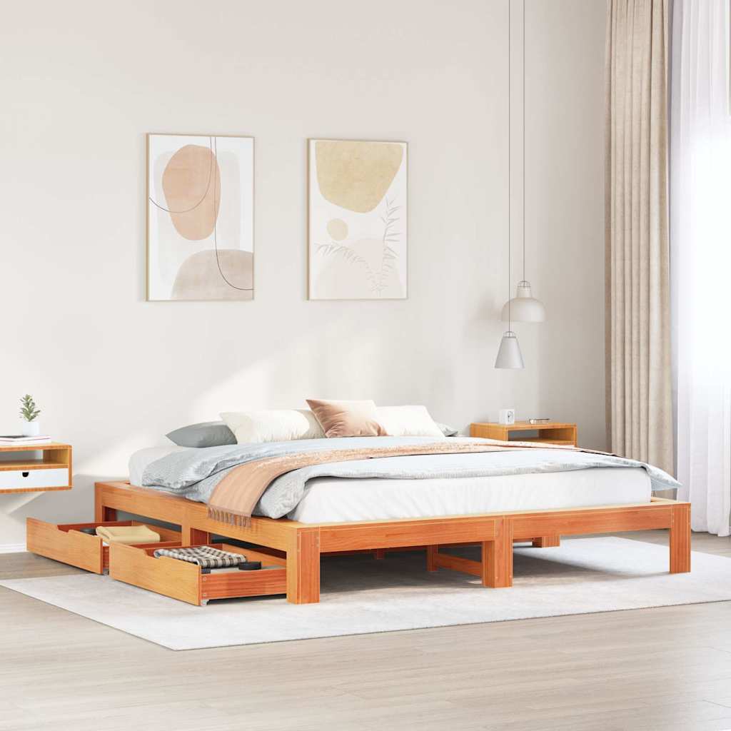 Bedframe Zonder Matras Massief Grenenhout