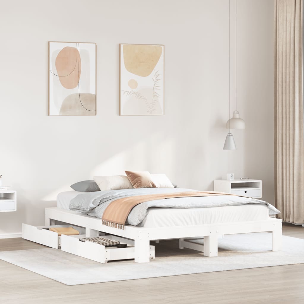 Bedframe Zonder Matras Massief Grenenhout