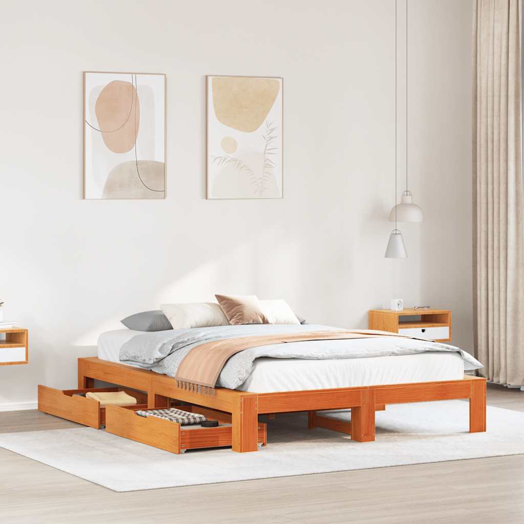 Bedframe Zonder Matras Massief Grenenhout