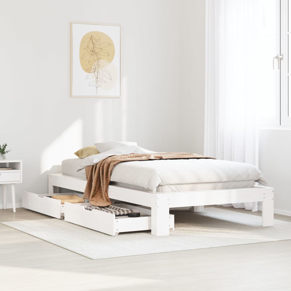 Bedframe Zonder Matras Massief Grenenhout