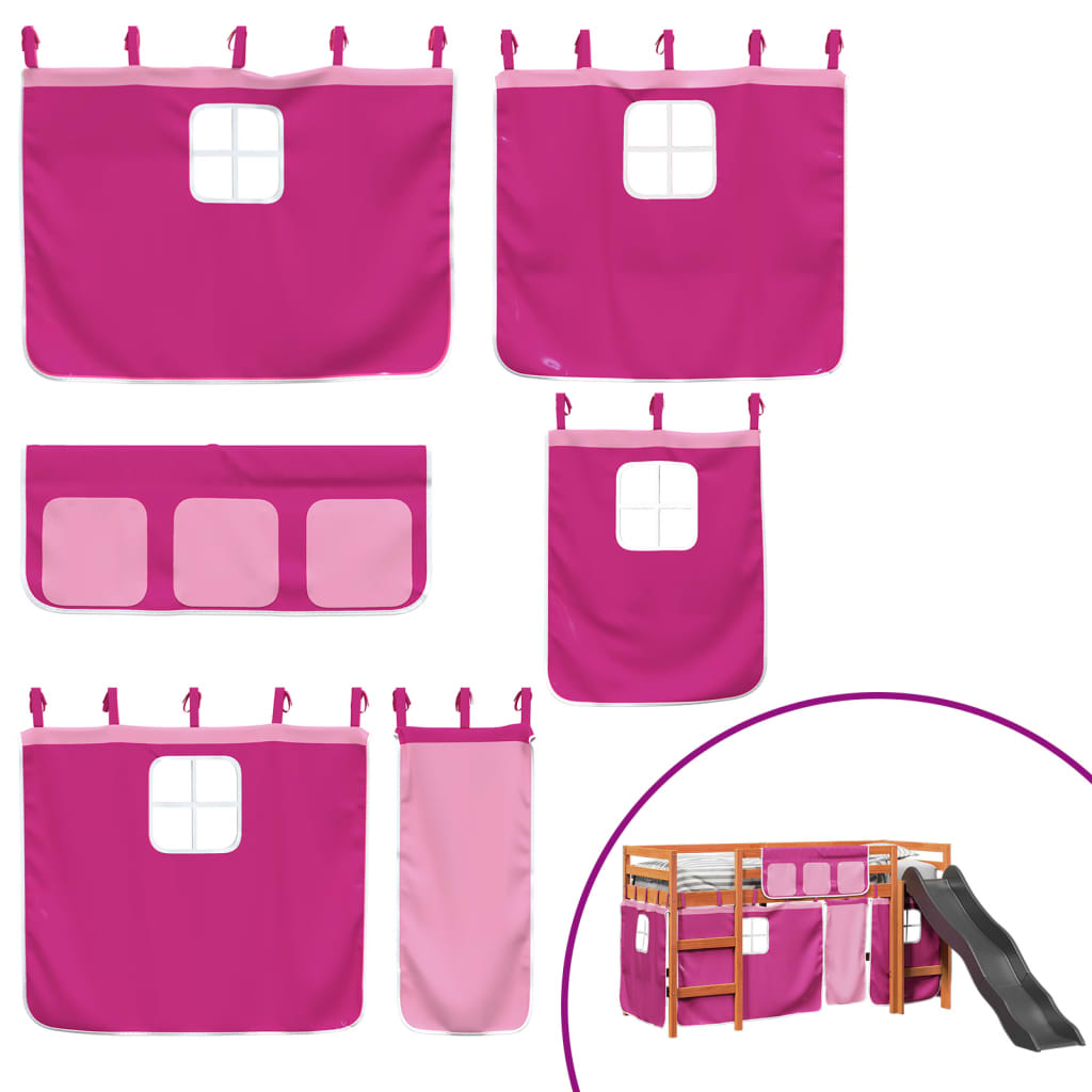 Kinderhoogslaper Met Gordijnen Grenenhout