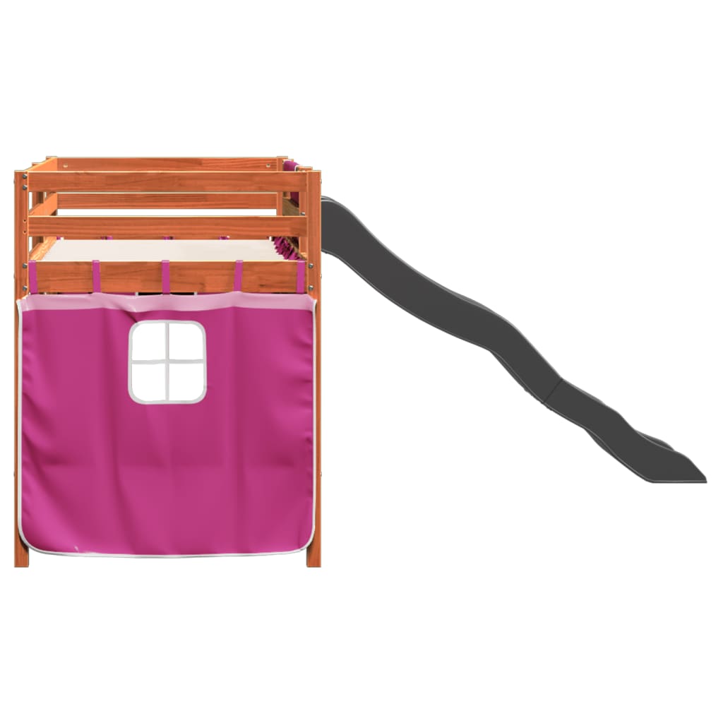 Kinderhoogslaper Met Gordijnen Grenenhout