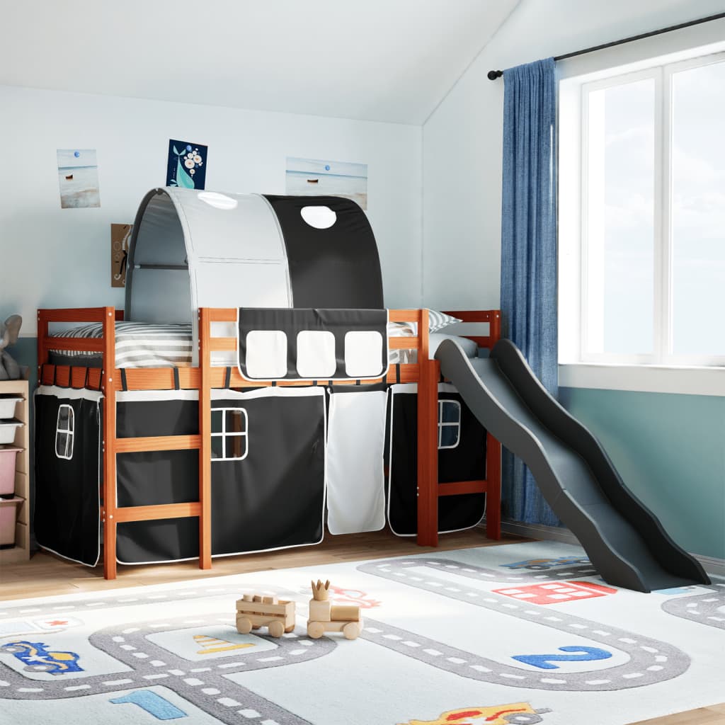 Kinderhoogslaper Met Tunnel Massief Grenenhout