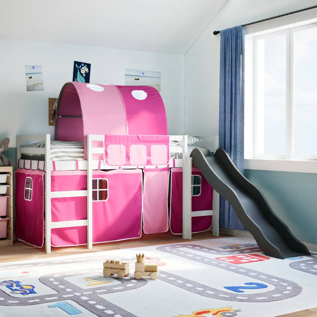 Kinderhoogslaper Met Tunnel Massief Grenenhout