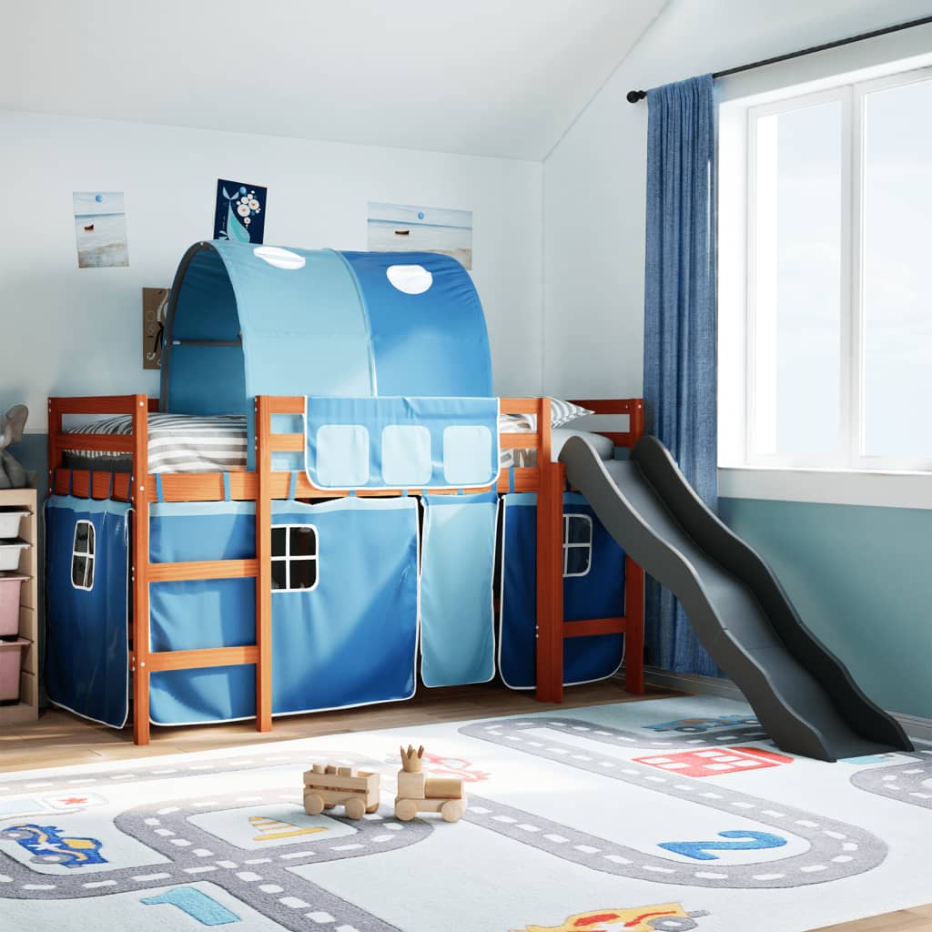 Kinderhoogslaper Met Tunnel Massief Grenenhout