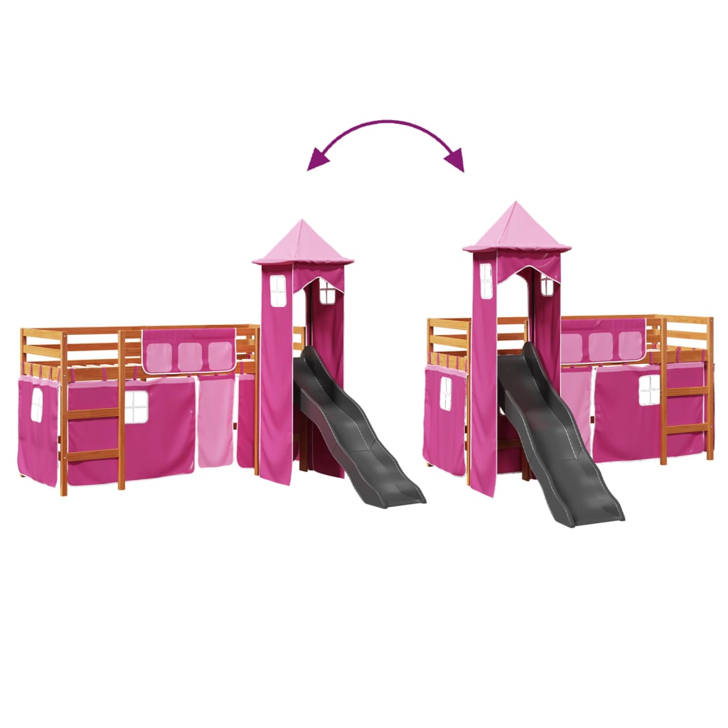 Kinderhoogslaper Met Toren Massief Grenenhout