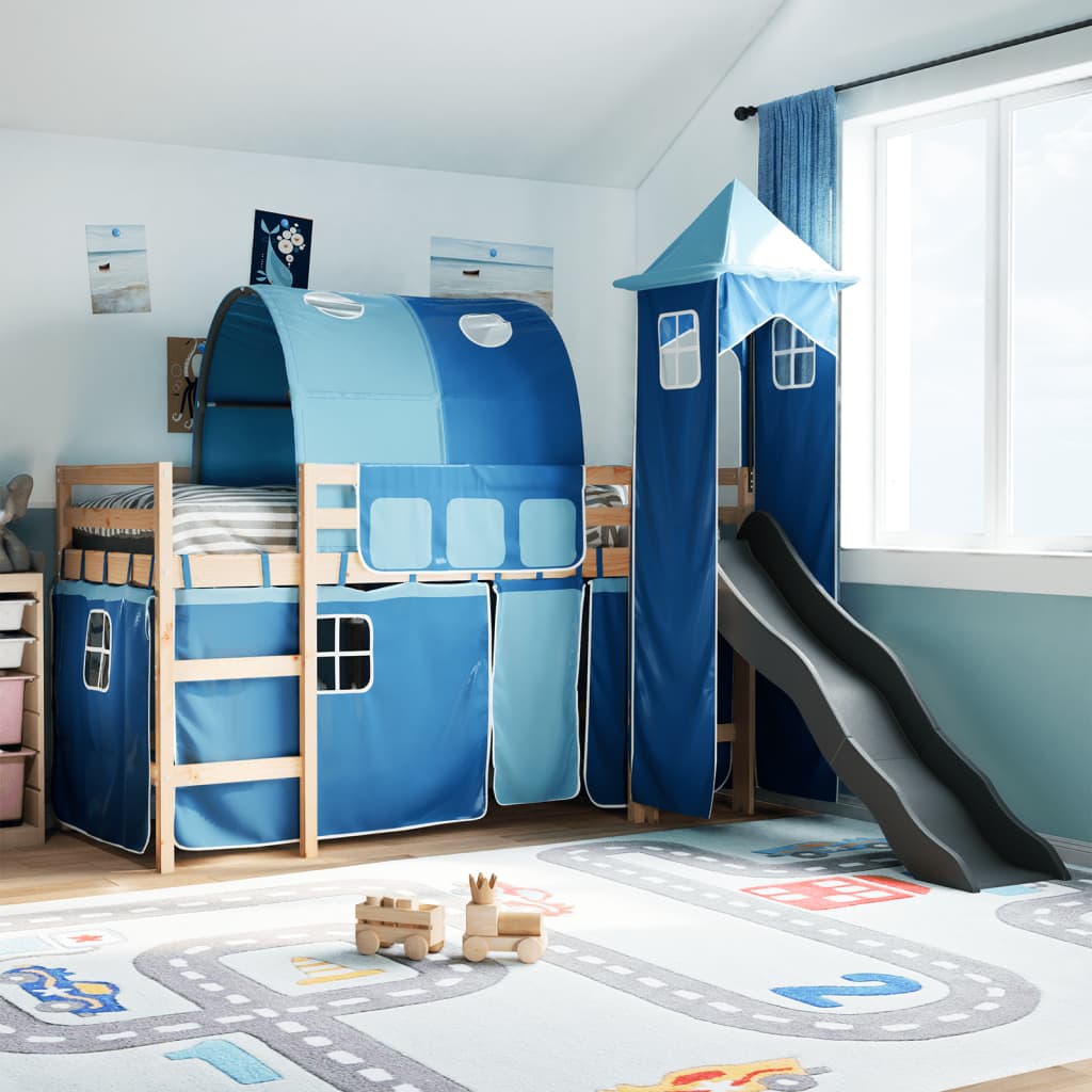 Kinderhoogslaper Met Toren Massief Grenenhout