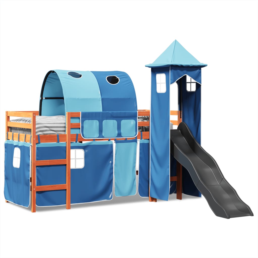 Kinderhoogslaper Met Toren Massief Grenenhout