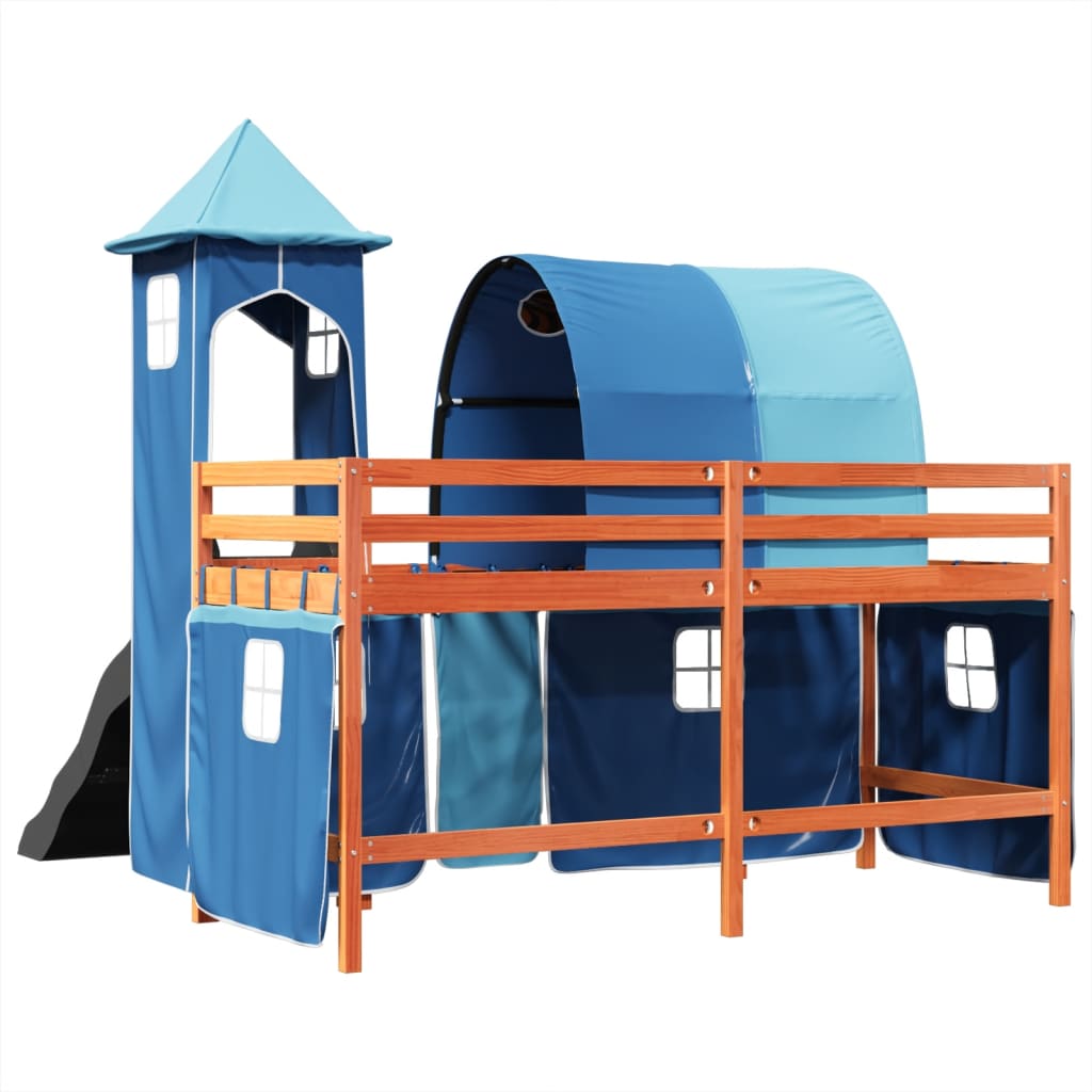 Kinderhoogslaper Met Toren Massief Grenenhout
