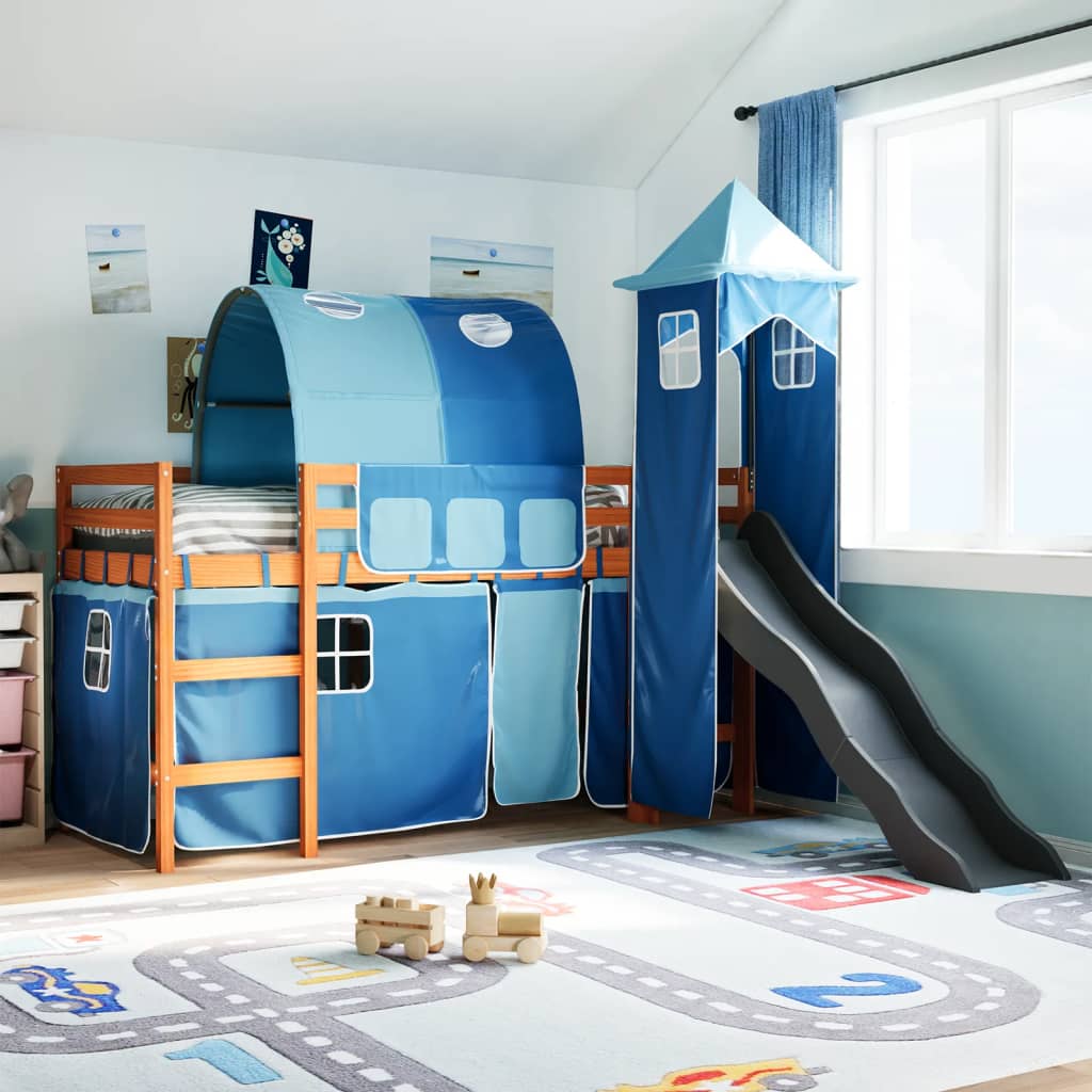 Kinderhoogslaper Met Toren Massief Grenenhout