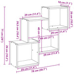 Wandkast 78X18X71 Cm Bewerkt Hout