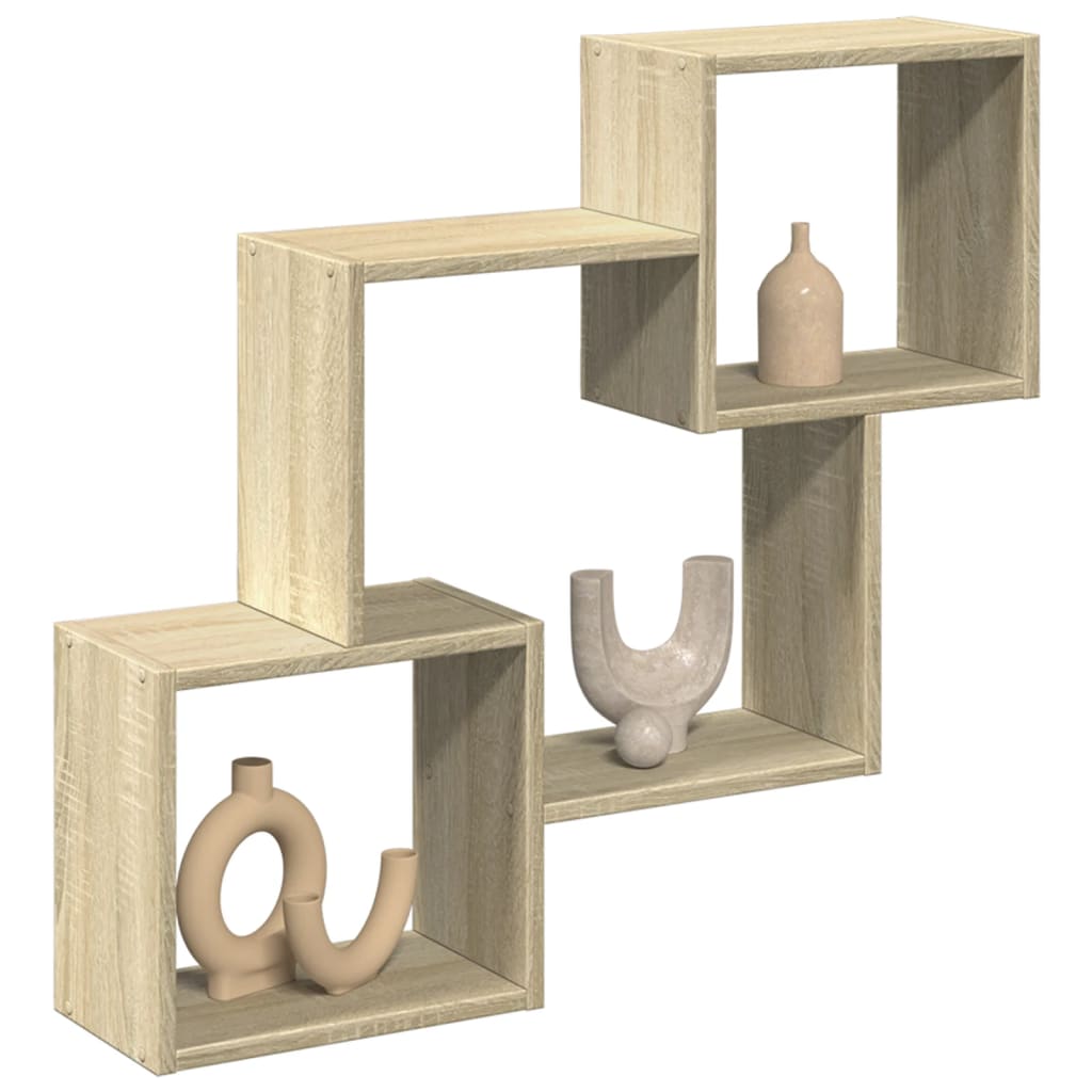 Wandkast 78X18X71 Cm Bewerkt Hout