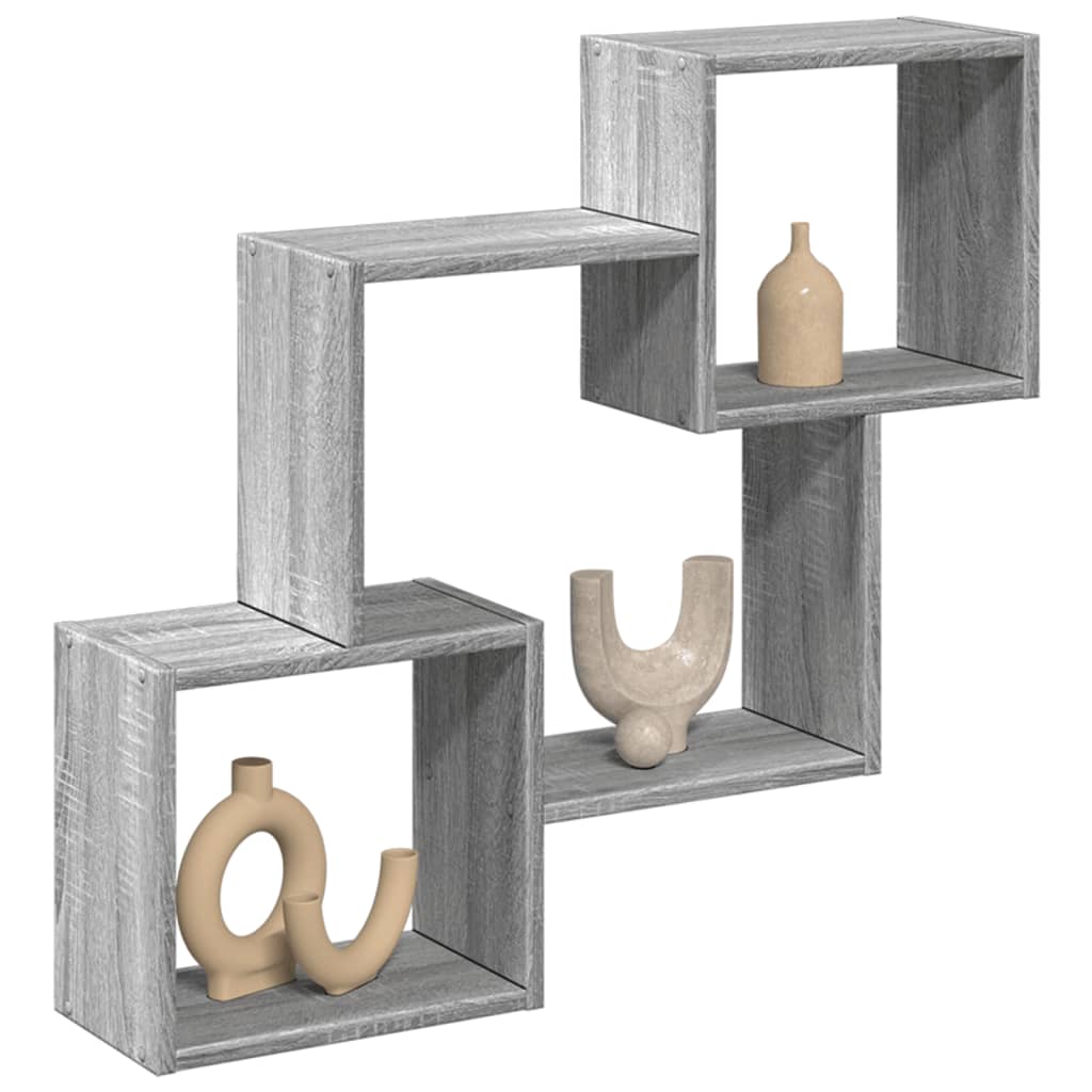 Wandkast 78X18X71 Cm Bewerkt Hout