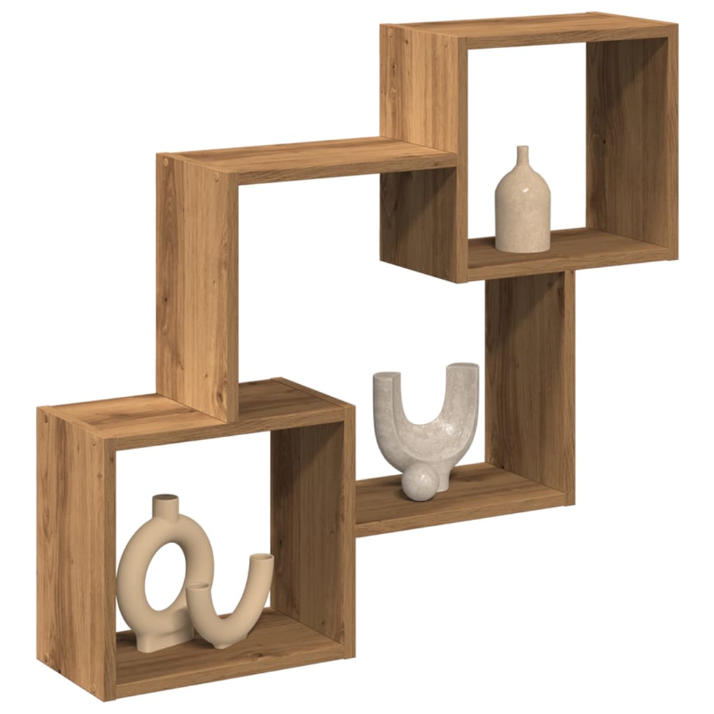 Wandkast 78X18X71 Cm Bewerkt Hout