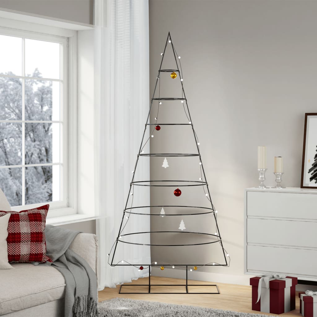 Kerstdecoratie Kerstboom Metaal Zwart