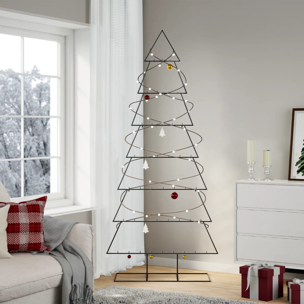 Kerstdecoratie Kerstboom Metaal Zwart