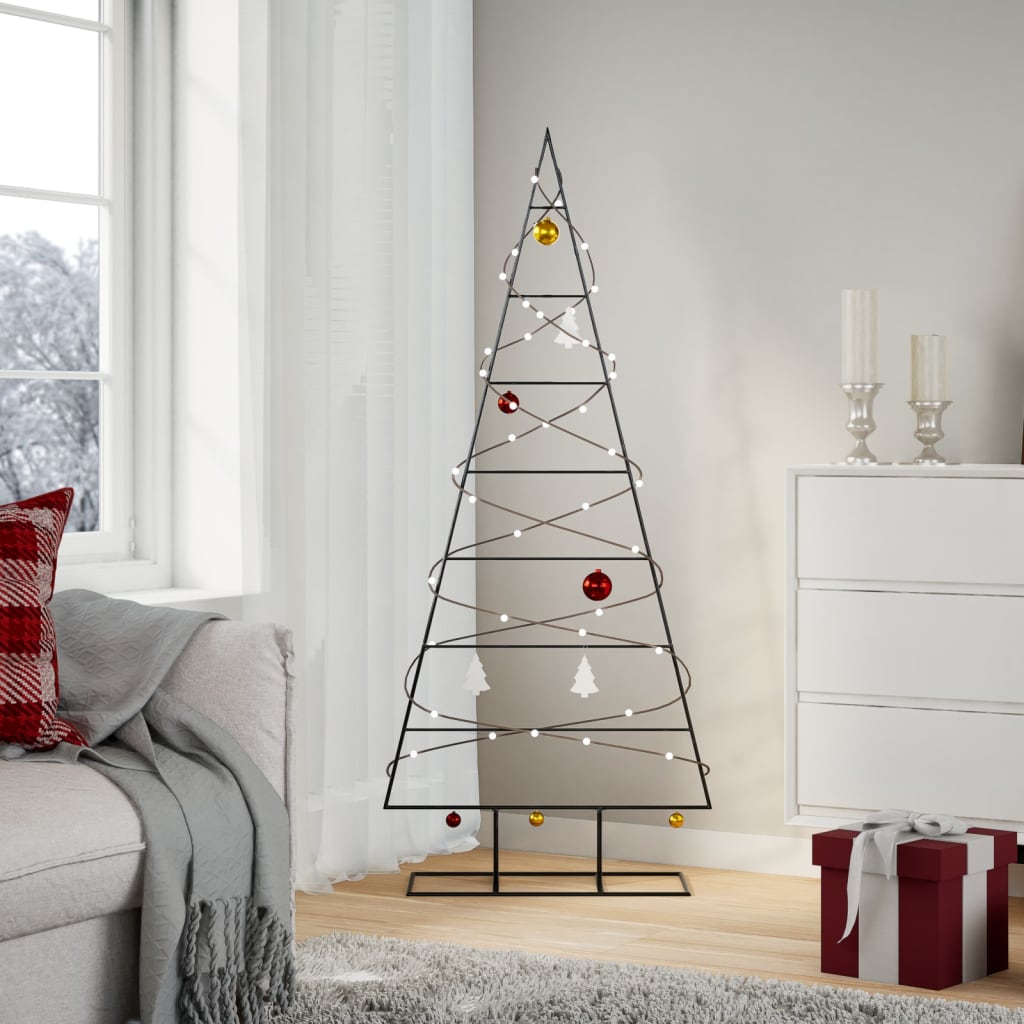 Kerstdecoratie Kerstboom Metaal Zwart