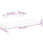 Wandschapppen 90X23,5X4 Cm Bewerkt Hout